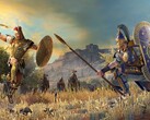 Egy kép, amely két hős párbaját ábrázolja az A Total War Saga: Troy című játékban.