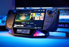 Egy Steam Deck eszköz egy dokkolóhoz csatlakoztatva (Kép forrása: Dockcase)
