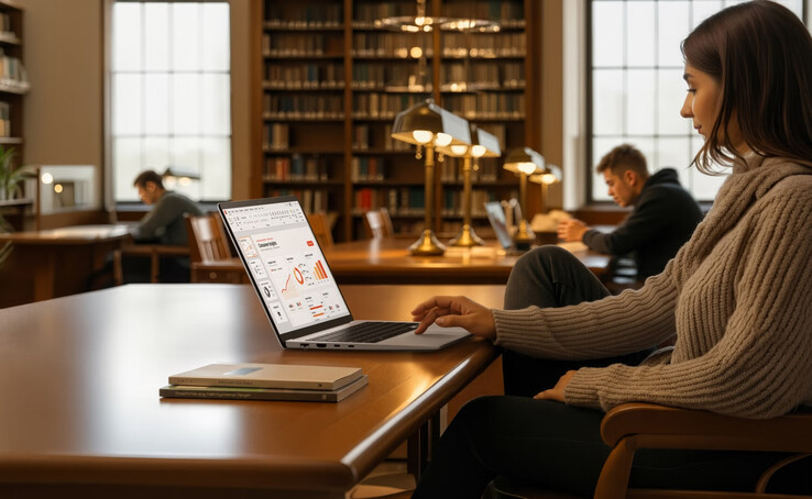 A laptop életstílus-jellegű ábrázolása