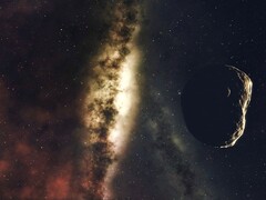 Egy aszteroidát és a Tejútrendszert ábrázoló művészi illusztráció. (Kép forrása: CharlVera - Pixabay)