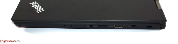 Right-hand side: Combo audio port, microSD card reader, USB 3.0 Type-A, mini-Ethernet port, Kensington Lock