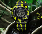 A Casio Frogman GW-8200TPF-1JR "Poison Dart" (a képen) erdei háttér előtt. (Kép forrása: Casio Japan)