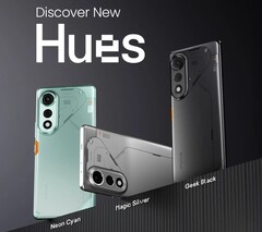 A Tecno Pova Curve 5G magic silver, neon cyan és geek black színváltozatokban kapható (Kép forrása: Tecno)