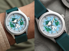 A „Timex” szójelölés lefelé és balra van tolva, valószínűleg azért, hogy helyet szabadítson fel a grafika számára.