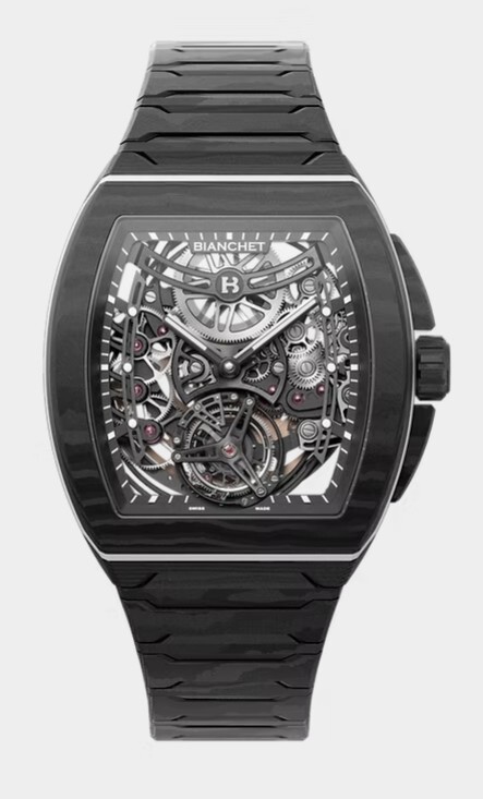 Bianchet B 1.618 UltraFino Carbon, bonyolult tourbillon szerkezet és monoblokk karbon tok (Kép forrása: Bianchet hivatalos honlapja)