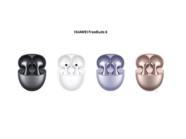 A Huawei FreeBuds 6 négy színben vásárolható meg. (Kép forrása: Huawei)