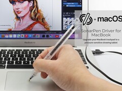 A SonarPen Driver a MacBook érintőpadját egy SonarPen tollal működő rajzolótáblává alakítja. (Kép forrása: SonarPen)