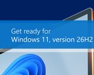 A Microsoft hivatalos promóciós bannere, amely a hamarosan megjelenő Windows 11 26H2 verziót hirdeti.