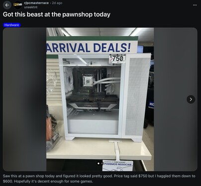 u/uneektnt lenyűgöző üzletet kötött egy zálogházban. (Kép forrása: uneektnt via Reddit)