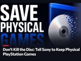 A „Don't Kill The Disc” petíció promóciós képe, amely a PlayStation-játékok fizikai kiadásait támogatja 