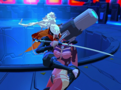 A Furi egyedi művészeti stílussal rendelkezik, de ezen felül a játék sok dicséretet kapott a szintetizátoros hangsávja miatt. (Kép forrása: Steam)
