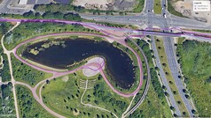 GNSS tesztút: útvonal egy tó körül