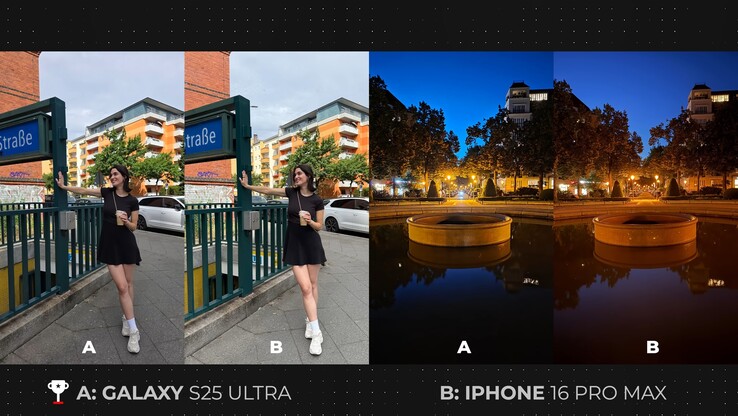 A Samsung Galaxy S25 Ultra és az iPhone 16 Pro Max összehasonlításában használt fotók (Kép forrása: Versus; képernyőfotó)