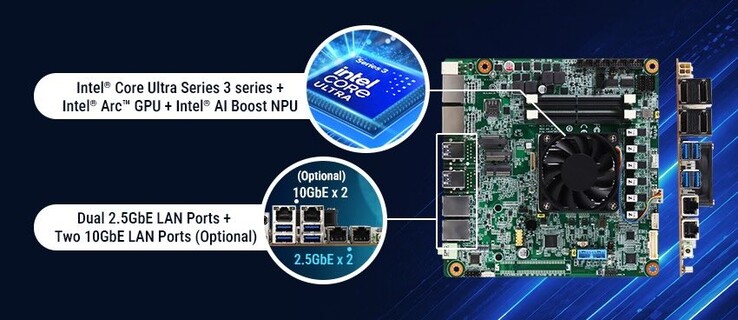 Az Aaeon Intel Panther Lake processzorral felszerelt Mini ITX alaplapja legfeljebb 4 Ethernet-porttal felszerelhető.