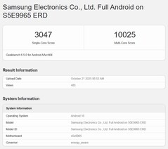 Exynos 2600 frissített Geekbench pontszámok (Forrás: Geekbench)