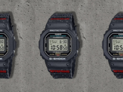 A Casio G-Shock x Offspring DW-5600 kollaborációs óra (a képen) merész piros &quot;Offspring&quot; márkajelzés fut végig a szíjon. (Kép forrása: Offspring az Instagramon.)