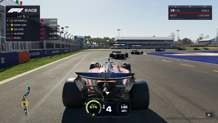 F1 25 kikapcsolt útvonalkövetéssel (kép forrása: Anil Ganti, Notebookcheck)