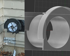 A képen - az egyirányú kizárószerkezet IRL képe (balra), és ugyanennek a tervezési renderelése (jobbra). (Kép forrása: u/Chronus88 via r/3Dprinting)