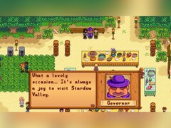 A Kormányzó minden évben megjelenik a Stardew Valley Luau-n, amely egyike a sok szezonális fesztiválnak, amelyek összehozzák a közösséget a szeretett indie farmszimulátorban. (Kép forrása: Stardew Valley via Steam)
