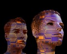 Emberi arcok a mesterséges intelligenciát szimbolizáló áramköri mintákkal (Kép forrása: Gerd Altmann a Pixabay-ről)