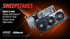 Az AMD Monster Hunter Wilds témájú Radeon RX 9070 XT ajándéktárgya (kép forrása: AMD on X)