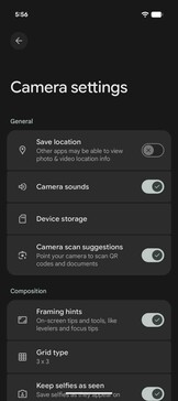 Kamera beállítások: Fotó