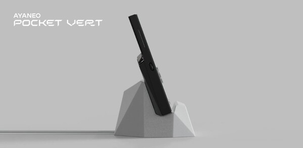 A Pocket Verthez kapható tartozékok között lesz egy töltő dokkoló is. (Kép forrása: Ayaneo)