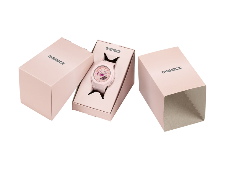 Az óra kompakt GMA-S2100 tokkal rendelkezik, mérete 46,2 x 42,9 x 11,2 mm, tömege 41 g, vízállósága pedig 200 m.
