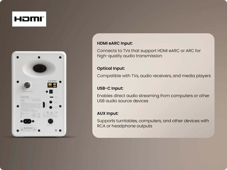 Az Edifier M90 az audio bemenetek széles választékát kínálja