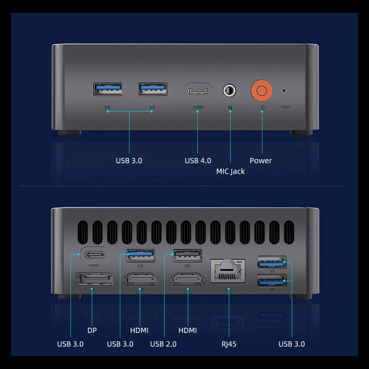 A Ninkear L20 Mini PC bőséges csatlakozóválasztékkal rendelkezik.