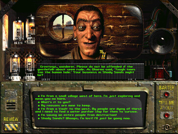 A képen: Játékmenet-képernyőkép a Fallout: A Post-Nuclear Role-Playing Game című játékból.