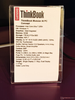 Lenovo ThinkBook Modular AI PC koncepció specifikációi
