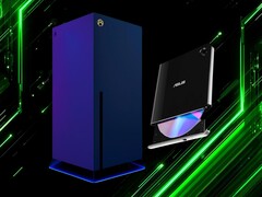 A Project Helix Xbox-konzol mellett látható Blu-ray-meghajtó