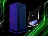 A Project Helix Xbox-konzol mellett látható Blu-ray-meghajtó