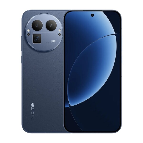 A Realme GT 8 Pro Urban Blue színváltozata bőrszerű megjelenésű. (Kép forrása: Realme)