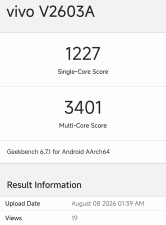 Az iQOO Z11 Geekbench-bejegyzése