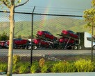 Tesla Semi új Model 3-asokkal megrakodva. Egy új tanulmány szerint az elektromos autók segíthetnek a gyermekkori asztma megelőzésében (Kép forrása: ALSULTAN_MERIAM on X)