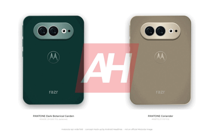 A Motorola széles kialakítású, hajlítható telefonjának nem hivatalos látványterve.