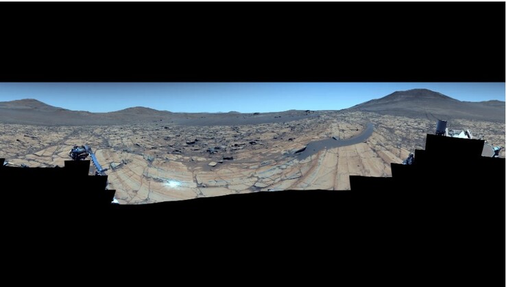 A Perseverance rover által készített kép továbbfejlesztett változata (Kép forrása: NASA, JPL-Caltech, ASU és MSSS; képernyőfotó)