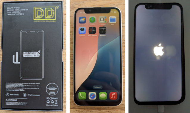 Szép csomagolás, de annak ellenére, amit a doboz mond, egy OLED ez nem. Most az iPhone-omnak olyan álla van, mint a 2015-ös (Kép forrása: Notebookcheck)