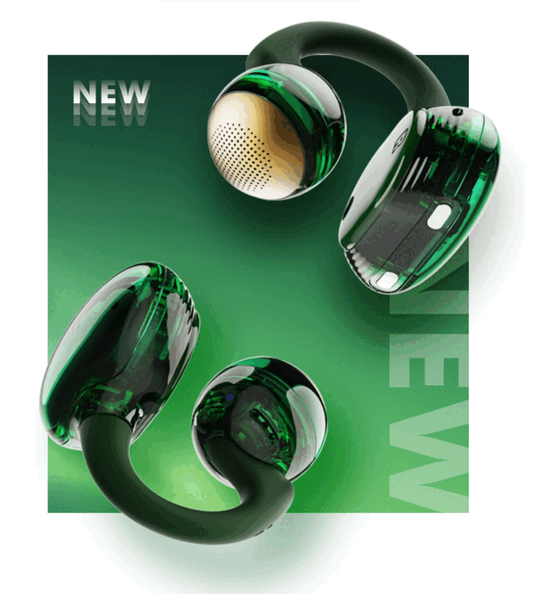 A JBL Soundgear Clips Emerald Green különleges kiadású, átlátszó kialakítású.