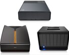 Seagate One Touch (fent), FireCuda X Vault (balra) és LaCie 8big Pro5 (jobbra).