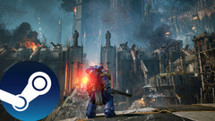 Egy screenshot a Warhammer 40,000: Space Marine 2 című játékból, amely a játékban található környezeti grafikát mutatja be. (Forrás: Steam - Szerkesztve)