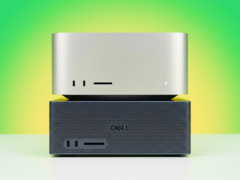 Mac Studio (fent), Dell XPS RTX Spark Mini PC (lent).