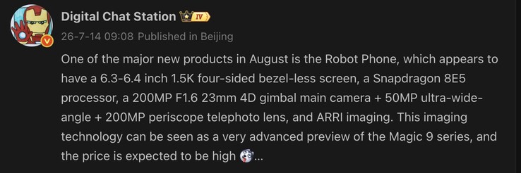 Az Honor Robot Phone-ról kiszivárgott részletek.