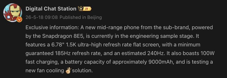 Egy készülő OnePlus telefon főbb adatai.