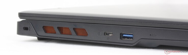 Balra: Kensington zár, USB-C Thunderbolt 4 w/ DisplayPort 1.4 + Power Delivery, USB-A 3.2 Gen. 1