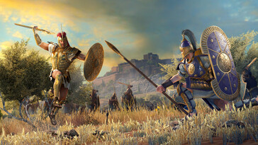 Egy párbajt ábrázoló kép az A Total War Saga: Troy játékban.