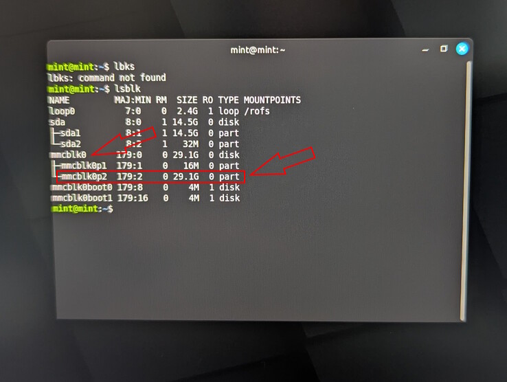 Végső ellenőrzés az lsblk segítségével a kiterjesztett partíció méretét mutatja (29 GB)