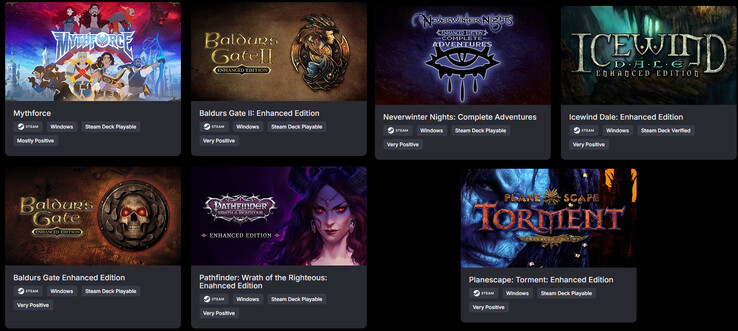 Az RPG Icons csomagban szereplő összes játék (Kép forrása: Green Man Gaming)